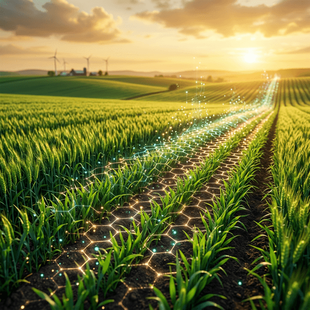 Produtor rural analisando dados de safra em tablet no campo